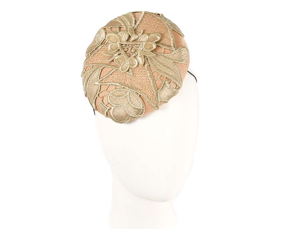 Pink and gold pillbox fascinator-0